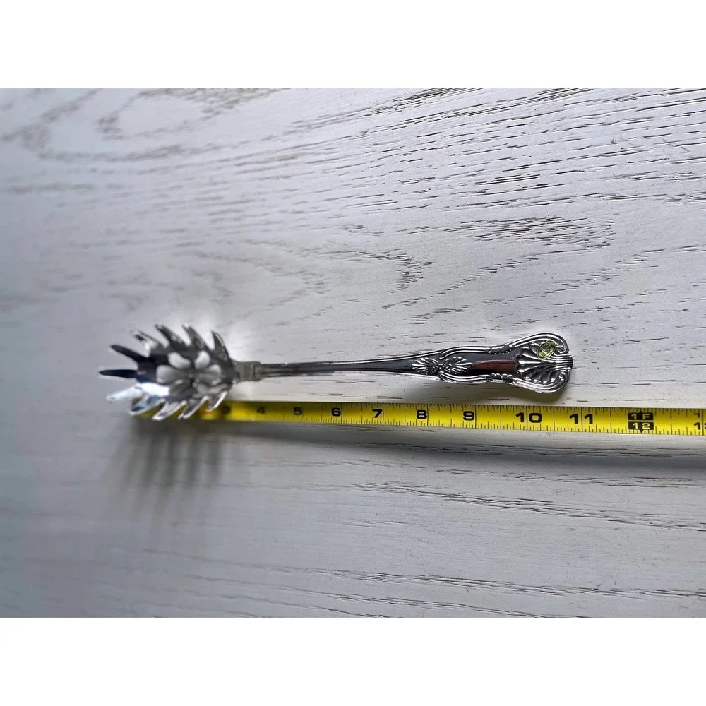 Vintage Silver Plated‎ Spaghetti Server Spoon Elegant Ornate Serving Utensil 9.5